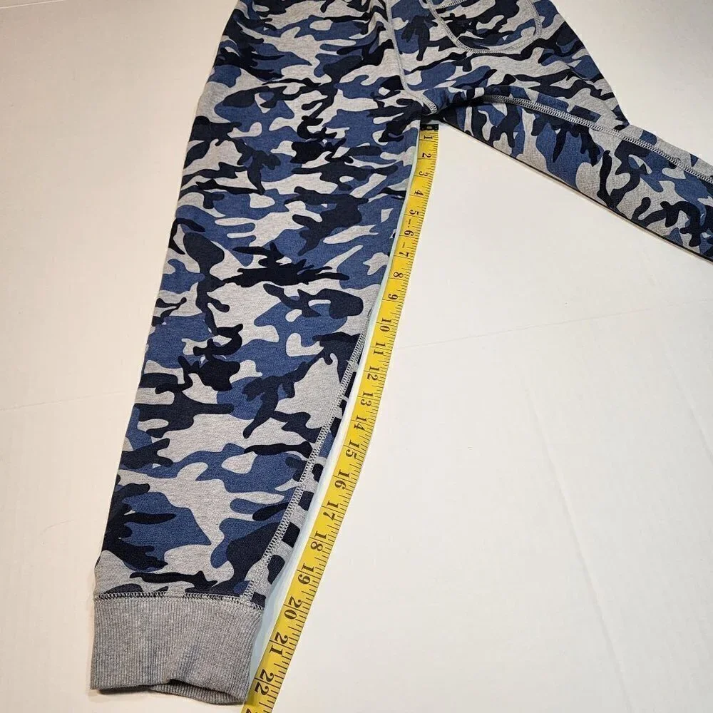 Hanna Andersson camo joggers boy size 150 / 11 -12 Blue Gray sweatpants